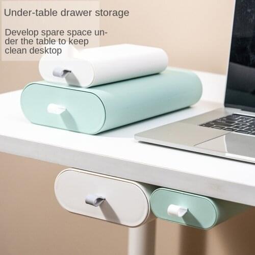 Creative Wall Hanging Drawer Storage Box Under The Desk No Punching Cosmetic Finishing Box Office Stationery Plastic Storage Box