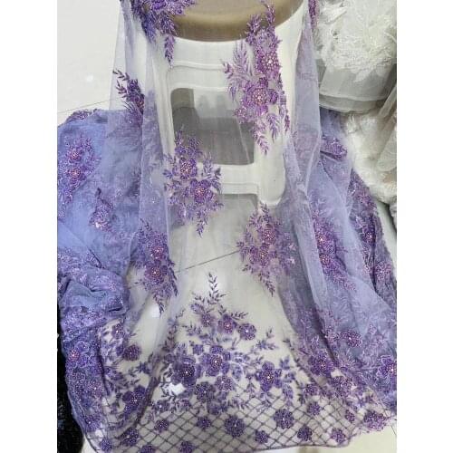 Tulle embroidery french net lace fabric Top selling SYJ-58685 new design nigerian lace fabrics