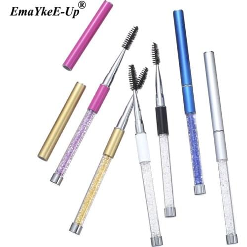 Makeup Two Uses Eyelash Brushes Fast Shipping Rhinestone Eyebrow Brush 1 Pcs Mascara Wands Applicator Spoolers Wands