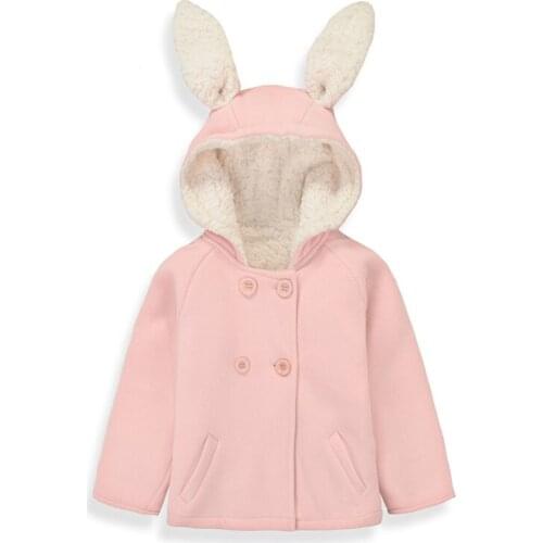 Cute Girl Winter Sweater Jacket 2-3 year old lambskin thick pink rabbit modeling jacket Y487