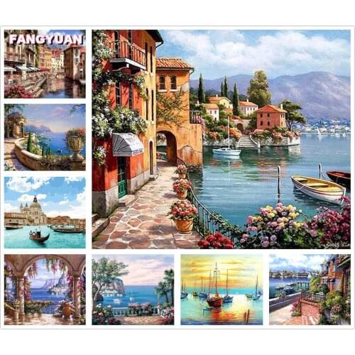 Scenic 5D Diy Diamond Painting Accessories Art Buildings Full Drill Diamond Embroidery Mosaic Cross Stitch Kit Home Decoration