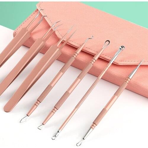 Stainless Steel Facial Acne Blackhead Remover Needles Extractor Pimple Blemish Comedone Removal Kit Double Head Face Care Tool