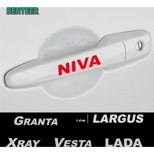4pcs Reflective Car Door Handle Sticker For Lada Vesta Xray Largus Granta NIVA