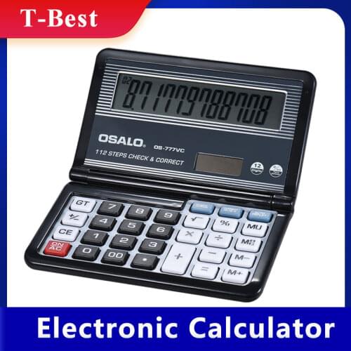 OSALO Office Electronic Calculator Scientifice Caculator Folding Desktop Battery & Solar Calculator for School Student Business