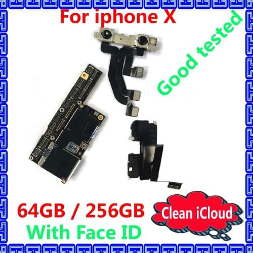 For iphone X 64gb 256gb Original motherboard with / without Face ID,Factory unlocked mainboard+Full chips IOS system logic board