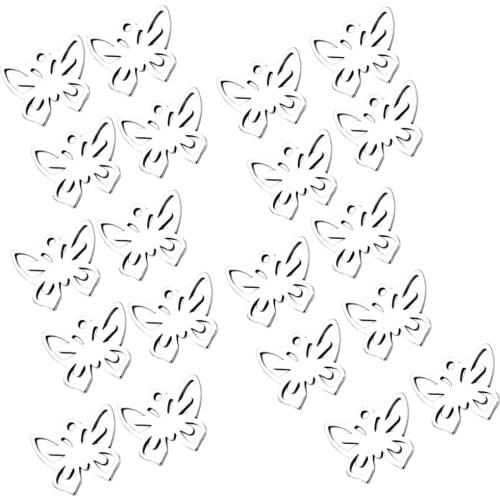 20-Pack Stainless Steel Pendants Butterfly Shapes Charms for DIY Jewelry Making Necklaces Bracelets Earrings Accessories