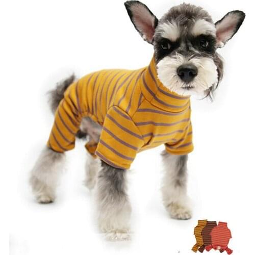 Striped Pet Dog Jumpsuit for Small Medium Dogs Fashion Bichon Clothes Four Legs Schnauzer Clothing Pets Chihuahua Puppy Costumes