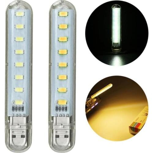 Mini Mobile Power USB LED Lamp DC5V 8 LED Camping Computer Portable Night USB Gadget Lighting For PC Laptop