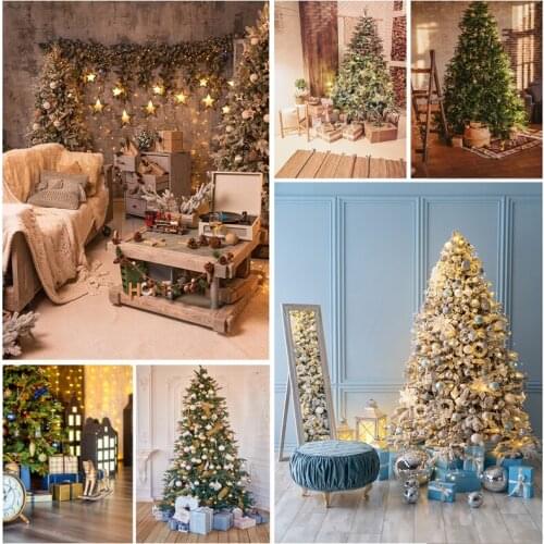 Christmas Indoor Theme Photography Background Christmas tree Children Portrait Backdrops For Photo Studio Props 21525 JPE-03