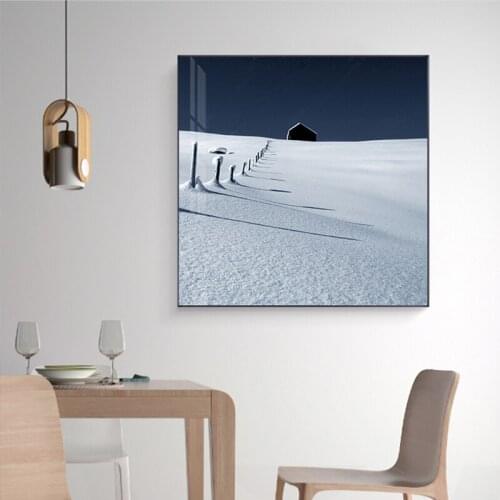 Modern Snow Scene Posters Prints Abstract Canvas Art Painting for Living Room Bedroom Nordic White Snow Wall Art Picture Decor