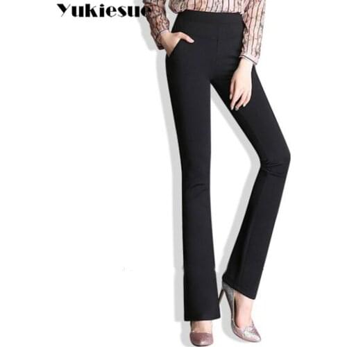 2020 Spring Summer High Waist Pants Women Elegant Work Office Casual Long Trousers Back Wide Leg Pants pantalon femme Plus size