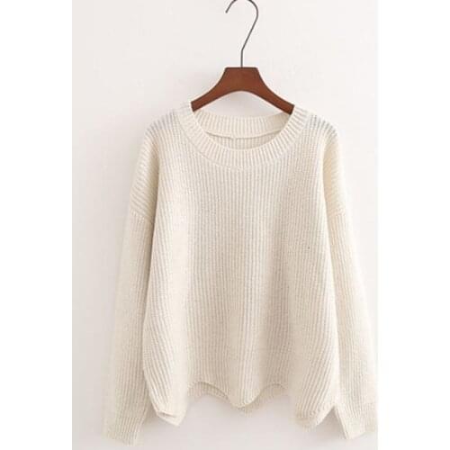 New Fashion Korean Version Wave Hem Irregular Short Waist Hooded Sweater Knit High Waist Small Sweater Female Wild Autumn Winter