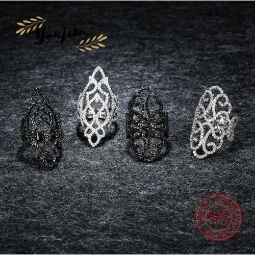 New Luxury 925 Silver Womens Zircon Ring Fashion Trend Monaco Jewelry Gift