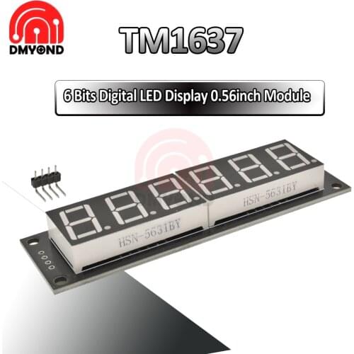 1pcs TM1637 6 Bits Digital LED Display Module For arduino 7 Segment 0.56 Inch Clock RED Anode Tube Four Serial Driver Board Pack