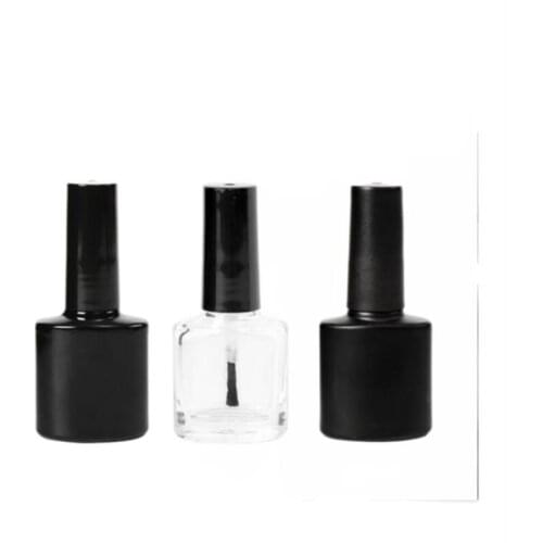 10ml shiny/matte black/clear glass bottle with brush lid for nail polish / enamel /art nail cosmetic container packing