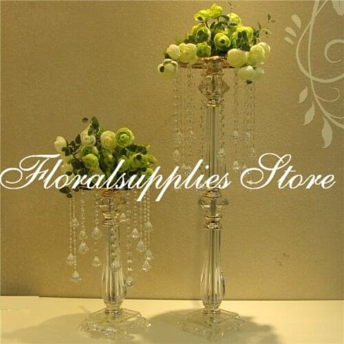 10Pcs/Lot Acrylic Wedding Table Centerpieces Flower Stand Rack Event Party Road Lead Candle Holder Home Decoration 2Size
