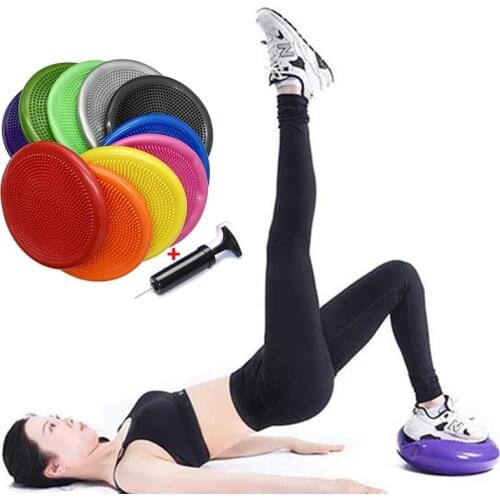 34cm PVC Inflatable Yoga Balance Mats Cushion Stability Sports Point Massage Mat Ball Elastic Massage Ball Fitness Pads