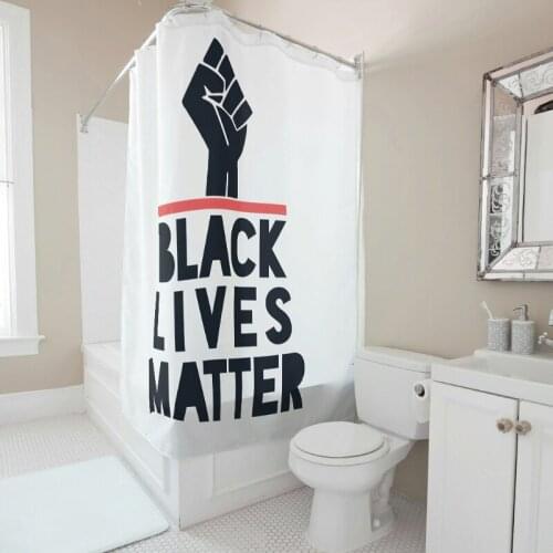 3D-Printed Fist Shower Curtain Hang High Shower Curtain Waterproof Tub Bathroom Shower Curtain Set Rustproof Metal Gromments