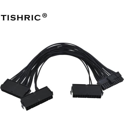 10pcs Three Dual PSU Extension Cable Adapter ATX 24Pin Power Supply ADD2PSU Sync Synchronous Starter Extender For Bitcoin Mining