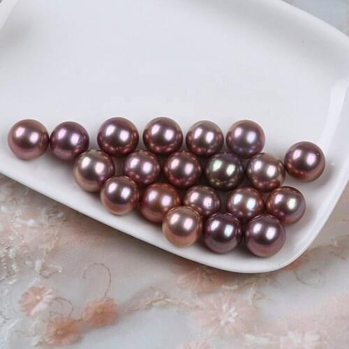 Wholesale 12-13mm Freshwater Metal Color Round Loose Pearls Beads For DIY Jewelry Making