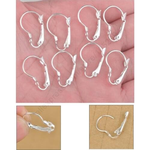 Pure 925 Sterling Silver Findings French Leverback Ear Wire Hook Claps Beadings Jewellery Component Fashion Accessories