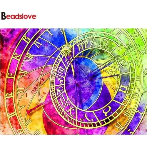 Color Clock diamond embroidery fantasy Abstract Art 5 d diy painting diamond Full Square Round Diamond Mosaic Handmade Gift,S52