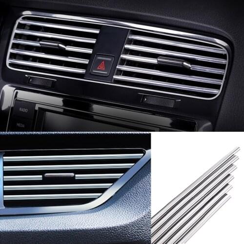 Car Air Outlet Decoration strip Blade Chrome Trim Strip Bumper For Lada granta vesta kalina priora niva xray largus Opel Astra H