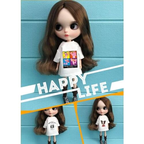1PCS 1/6 Doll T-Shirt for blyth Causal Clothes shirts for Licca Azone kurhn Doll Shirt Accessories pullip clothing for barbie