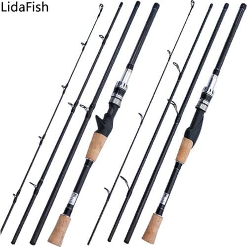 Carbon Casting Spinning ultralight fishing rod 2.1M 2.4M 4 Section Travel Lure Rod Lure Weight 5g-25g MH Carp rod