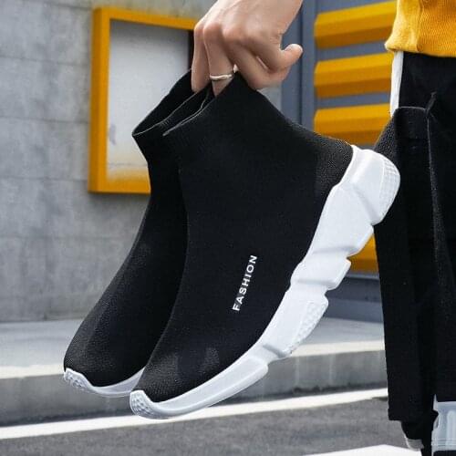 New Arrival Unisex Men Women Sock High Sneakers Trend Designer Weaving Triple Black White Lightweight Running Shoes 36-45
