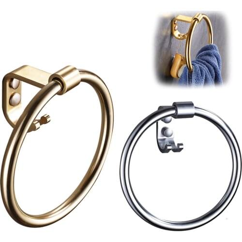 Towel Ring with Hook Round, Towel Holder, Round Bathroom Towel Holder, Bathroom Hardware Accessory