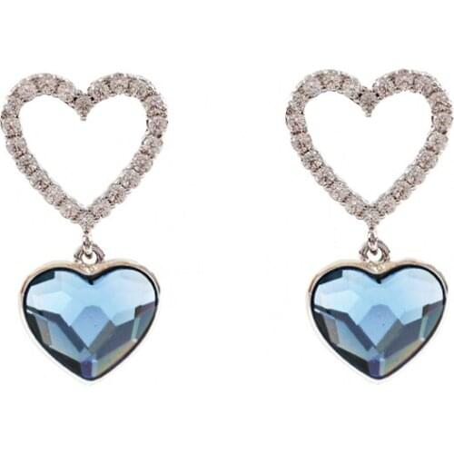 LANFLORA fashion heart women Crystal earrings Classic women earrings foreign trade bulk wholesale earrings