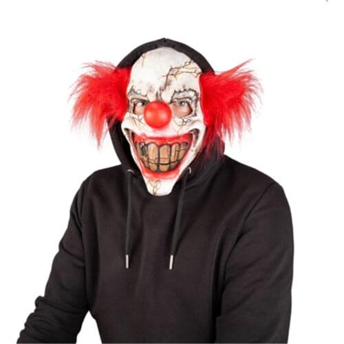 Latex Mask Vintage Circus Clown Mask Creepy Joker Halloween Fancy Dress Accessory Costume Props