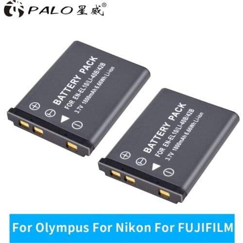 PALO 3.7V 1800mAh Li-ion Digital Camera Battery for Li-40B Li40B Li 40B Li-42B EN-EL10 EN EL10 ENEL10 U700 U710 FE230 FE340