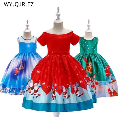 MKTZ#Flower Girl Dresses printing short wedding party dress gowm prom girl childrens wear dresses wholesale cheap clothing