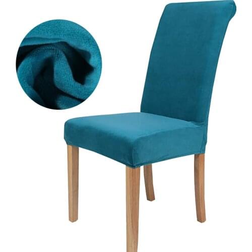 Mkzoom thick velvet covers chair slipcovers for dining room chair protector chair cover elastic solid stretch chair cover