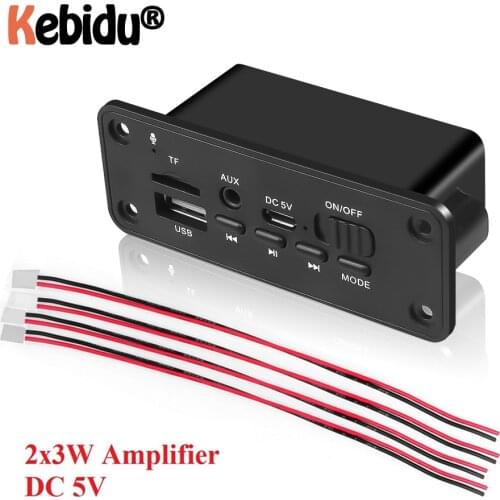 DC 5V MP3 Player Bluetooth MP3 WMA Decoder Board Audio Module USB TF Radio Wireless FM Receiver 2 X 3W Amplifier For Car