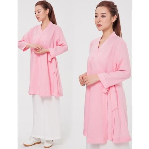 Men women Outdoor Climbing Dance Tai Chi Yoga Running Flax Oblique Sleeve Chinese Traditional Clothes KongFu Shirt Pants Suits