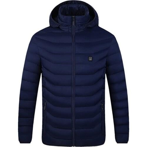 Men Women Winter Jackets USB Heating Pad Detachable Cap Usb Charging Waterproof Hoodie Body Warmer Electric Heated Coat