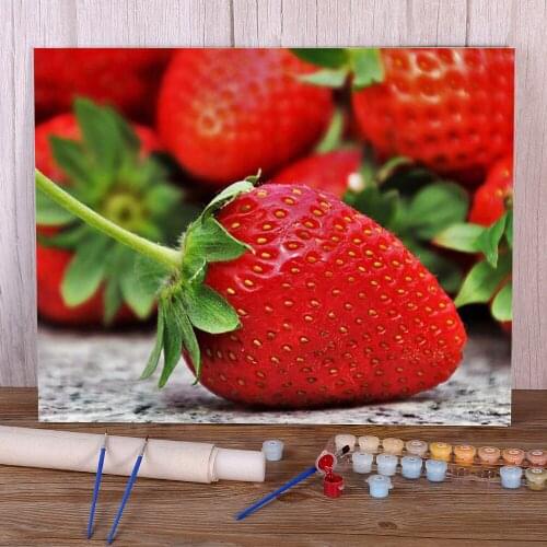 Fruit Strawberry Coloring By Numbers Painting Kit Oil Paints 50*70 Boards By Numbers Home Decor Crafts For Handicraft