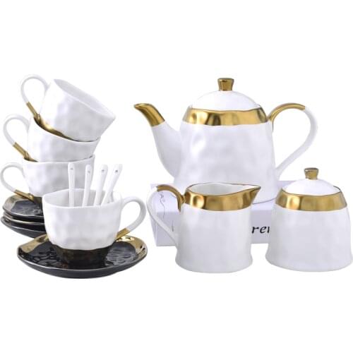 Nordic White Ceramic Coffee Cup Set English Afternoon Tea Teapot Milk Pot Teaware 150 Ml