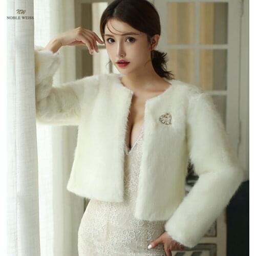 Noble Weiss Wedding Fur Capes