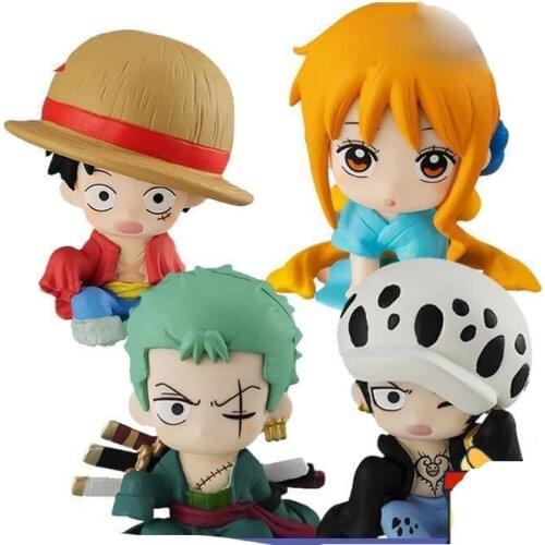Bandai Genuine Gacha ONE PIECE Childhood Luffy Zoro Nami Law Action Figure Toys