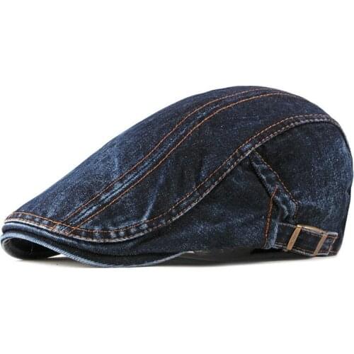 Casual Spring Summer Berets Hat Men Women Denim Newsboy Caps Visors Cotton Cabbie Herringbone Cap Duckbill Ivy Flat Cap 2021New
