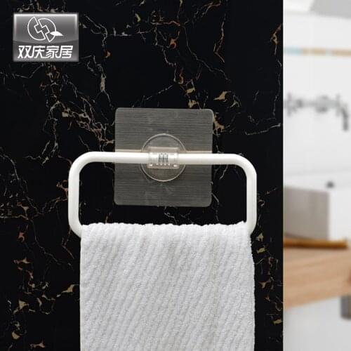Strong magic flexible Hotel sticker plastic hand towel holder Towel Ring Bathroom Bath Mat/Floor Towel Rack