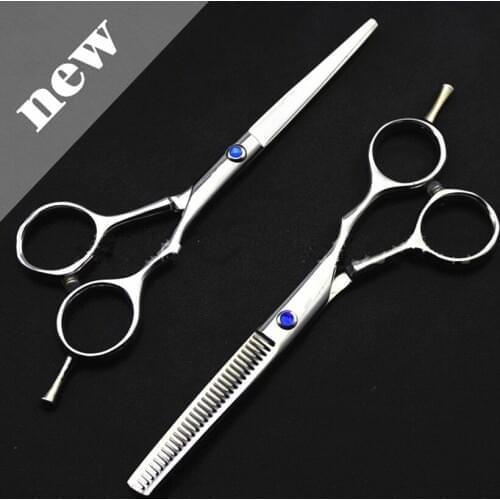 Professional 5.5 inch japan 440c steel cut hair scissors set thinning barber makas cutting tools shears hairdressing scissors