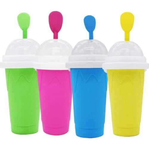 DIY Slushy Maker Ice Cup Travel Portable Double Layer Silica Cup Hot Summer Cooler Smoothie into Ice Childrens Adult Slushy Cup