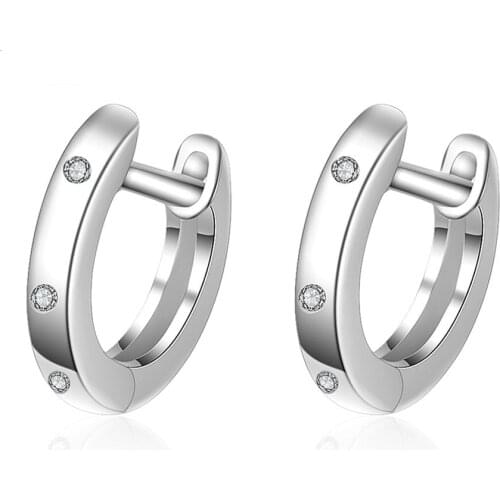 Rose Gold Color Mini Huggie Small silver color Hoop Earrings for Women Fashion Gift for Kids Girls Baby Children Jewelry