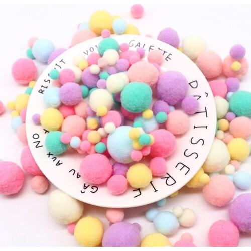 Pompom Balls 8mm 10/15/20/25/30mm Mix Color Pompones Fur Craft DIY Soft Pom Poms Wedding Decoration Sewing on Cloth Accessories