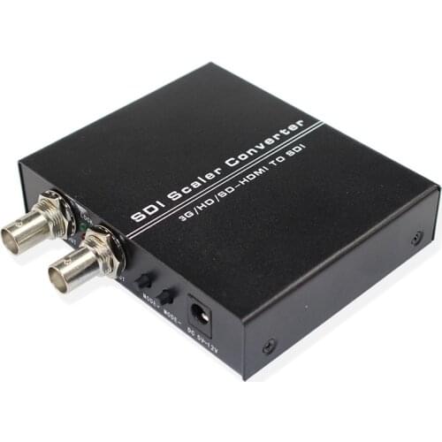 Scaler Converter HDMI to 2 port SDI BNC 3G/HD/SD-SDI SDI Scaler Audio Video Signal Adapter for Driving HDMI Monitors